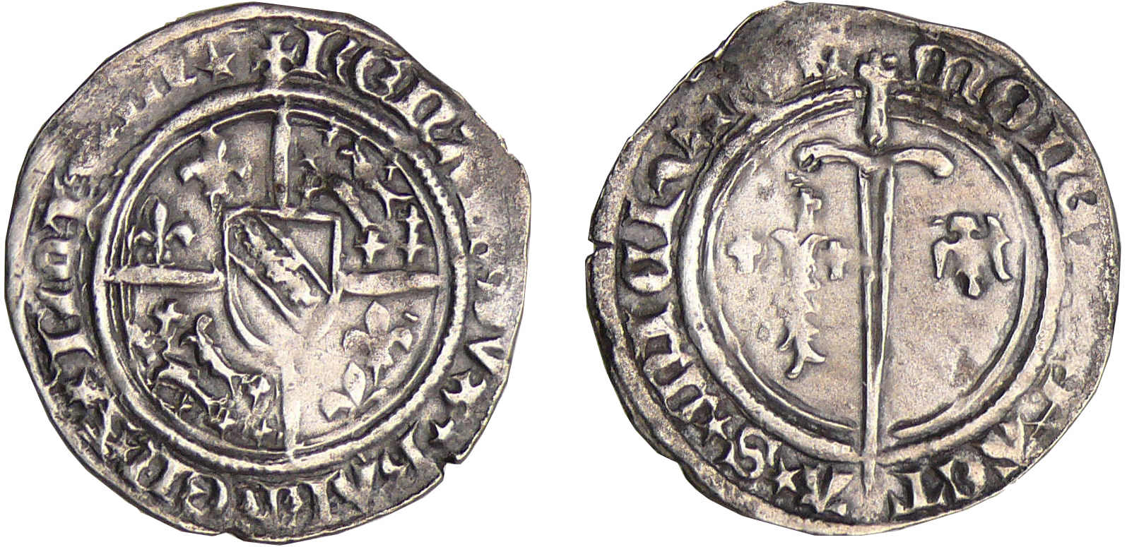 Lorraine - Duché de Lorraine - René 1er - Demi-gros (Saint-Michel) Lorraine - Duché de Lorraine - René 1er - Demi-gros (Saint-Michel)