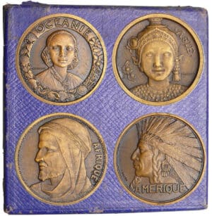 Etats-Unis - Exposition coloniale de Paris 1931, série des 4 médailles des continents