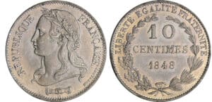 Deuxième république (1848-1852) - 10 centimes concours de Montagny 1848