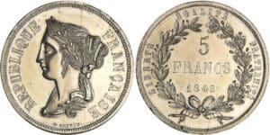 Deuxième république (1848-1852) - 5 francs concours de Boivin 1848