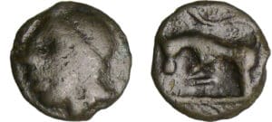 Turons - Potin au taureau à gauche (60-50 av. J.-C.)