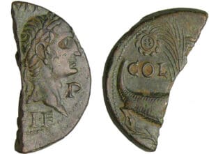 Agrippa et Auguste - 1/2 dupondius de Nîmes (10-14 av. J.-C., Nîmes)