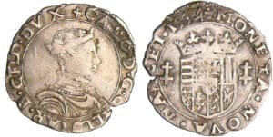 Lorraine - Duché de Lorraine - Charles III - Quart de teston au buste juvénile (Nancy)