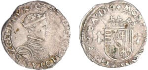 Lorraine - Duché de Lorraine - Charles III - Quart de teston au buste juvénile 1554 (Nancy)