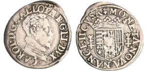 Lorraine - Duché de Lorraine - Charles III - Quart de teston au buste vieux et au col plat (Nancy)