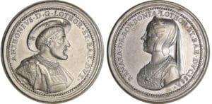 Lorraine - Médaille - Antoine II (1508-1544) et la reine de Bourbon