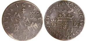 Lorraine - Charles III (1545-1608) et Claude de France, fille du roi Henri II - Jeton 1570