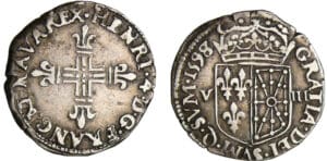 Henri IV (1589-1610) - Huitième d'écu de Navarre - 1598 (Saint-Palais ) 98/97