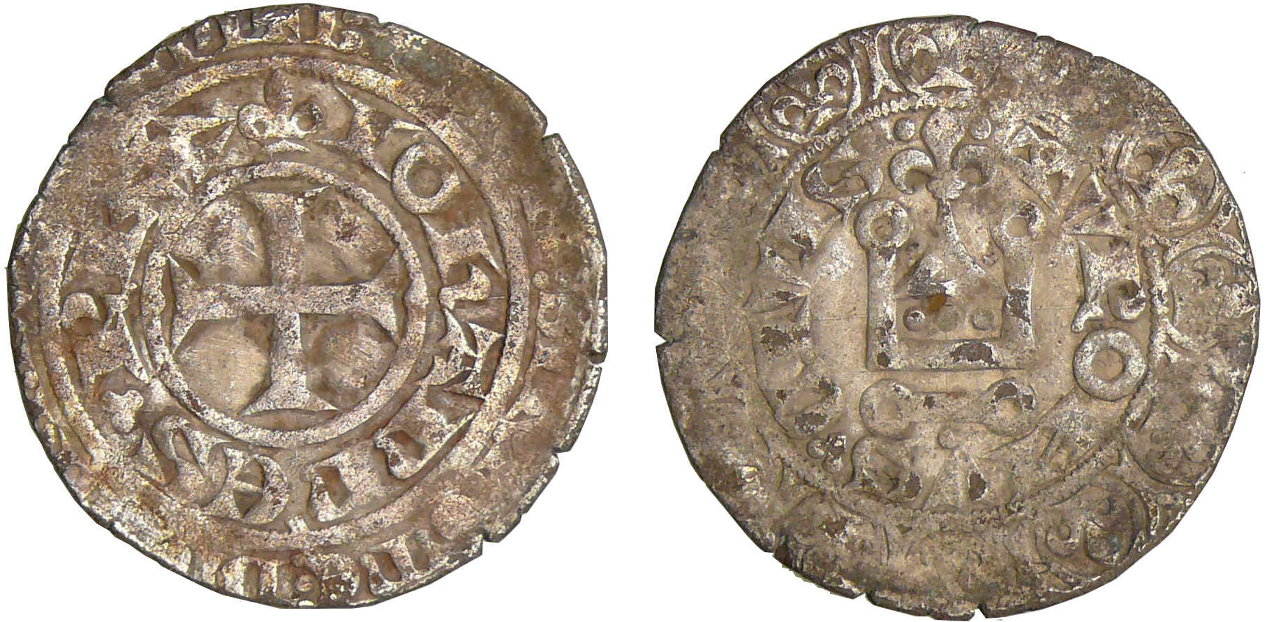 Jean II le Bon (1350-1364) - Blanc au châtel fleurdelisé - 2ème émission 3 août 1356 Jean II le Bon (1350-1364) - Blanc au châtel fleurdelisé - 2ème émission 3 août 1356