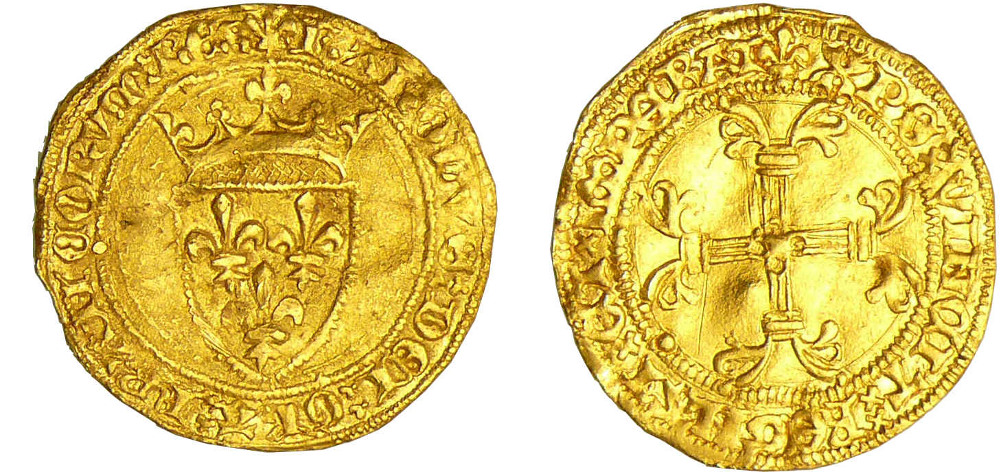 Charles VII (1422-1461) - Demi-écu d'or à la couronne - 4ème émission - Paris Charles VII (1422-1461) - Demi-écu d'or à la couronne - 4ème émission - Paris