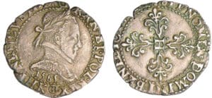Henri III (1574-1589) - Demi-franc au col plat - 1585 K (Bordeaux)