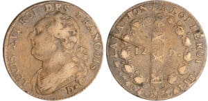 Constitution (1791-1792) - 12 deniers type FRANCOIS 1792 D (Lyon)