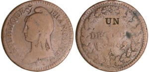 Directoire (1795-1799) - 1 décime Dupré - modification du 2 décimes An 4 A (Paris)