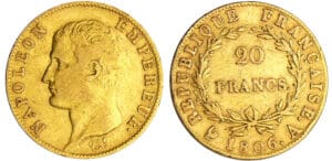 Napoléon 1er (1804-1814) - 20 francs calendrier grégorien 1806 A (Paris)