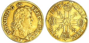 Louis XIV (1643-1715) - ½ louis d’or à la tête nue - 1674 A (Paris)