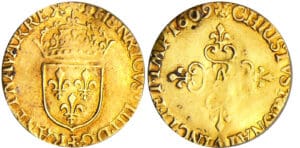 Henri IV (1589-1610) - Ecu d'or au soleil 1er type - 1609 A (Paris)