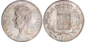 Charles X (1824-1830) - 5 francs 1er type 1826 L (Bayonne)