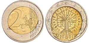 Cinquième république (1959- ) - 2 Euros Euro 2001 (France) fauté
