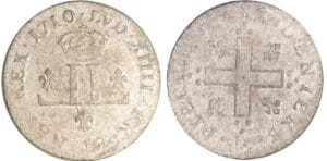 Louis XIV (1643-1715) - XXX deniers aux deux L couronnés - 1710 D (Lyon)