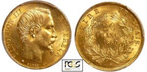 Napoléon III (1852-1870) - 20 francs tête nue 1860 BB (Strasbourg)