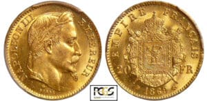 Napoléon III (1852-1870) - 20 francs tête laurée 1869 BB (Strasbourg) petit BB