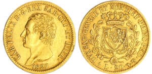 Italie - Carlo Felice (1821-1831) - 20 lire 1827 (Turin)