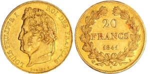 Louis-Philippe Ier (1830-1848) - 20 francs tête laurée 1841 A (Paris)