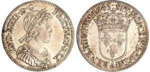 Louis XIV (1643-1715) - ¼ écu à la mèche courte - 1643 A (Paris)