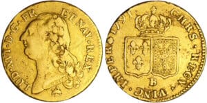Louis XVI (1774-1792) - Double louis d’or au buste nu - 1791 B (Rouen)