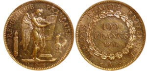 Troisième république (1871-1940) - 100 francs Génie 1908 A (Paris)
