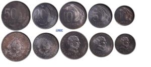 Uruguay - Série de 5 monnaies essais argent 1968 1, 5, 10, 20 et 50 pesos