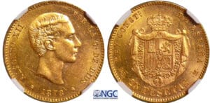 Espagne - Alfonso XIII (1886-1931) - 25 pesetas 1878 DE-M (78) (Madrid)