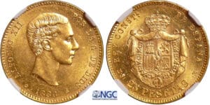 Espagne - Alfonso XIII (1886-1931) - 25 pesetas 1880 DE-M (80) (Madrid)