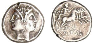Didrachme romano-campien 225-215 av. J.-C.) Tête janiforme