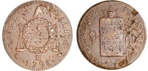Convention (1792-1795) - 2 sols à la balance - An II - 1793 BB (Strasbourg)