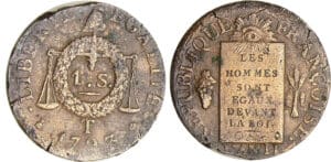 Convention (1792-1795) - Sol à la balance type FRANCOISE - An II - 1793 T (Nantes)