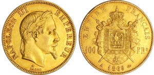 Napoléon III (1852-1870) - 100 francs tête laurée 1869 A (Paris)