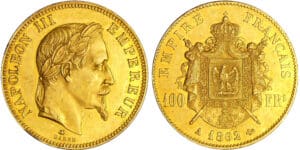 Napoléon III (1852-1870) - 100 francs tête laurée 1862 A (Paris)