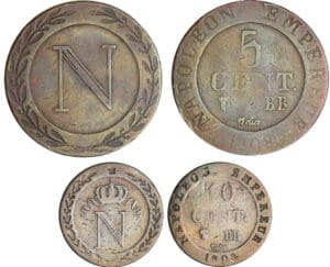 Napoléon 1er (1804-1814) - Lot de 2 monnaies