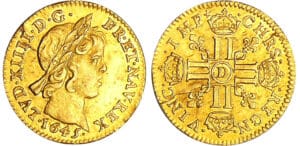 Louis XIV (1643-1715) - ½ louis d’or à la mèche courte - 1645 D (Lyon)