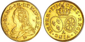 Louis XV (1715-1774) - Louis d’or aux lunettes - 1734 A (Paris) 2ème sem