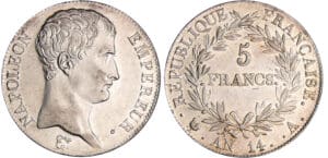 Napoléon 1er (1804-1814) - 5 francs An 14 A (Paris)