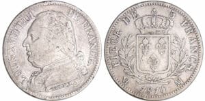 Louis XVIII (1815-1824) - 5 francs au buste habillé 1814 MA (Marseille)