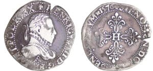 Henri III (1574-1589) - Demi-franc au col plat - 1576 A (Paris)