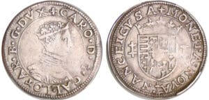 Lorraine - Duché de Lorraine - Charles III - Quart de teston au buste juvénile (Nancy)