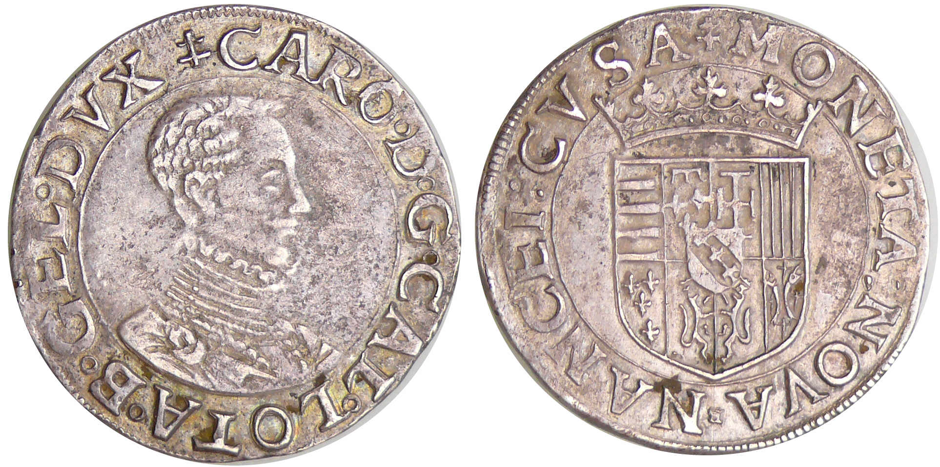 Lorraine - Duché de Lorraine - Charles III - Teston au buste viril (Nancy) Lorraine - Duché de Lorraine - Charles III - Teston au buste viril (Nancy)
