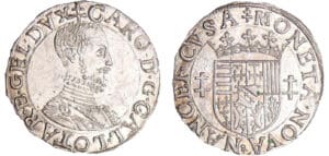 Lorraine - Duché de Lorraine - Charles III - Quart de teston au buste viril (Nancy)