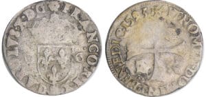 Charles X (1589-1590) - Douzain aux 2 C - 2ème type - 1590 B (Rouen)