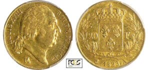Louis XVIII (1815-1824) - 20 francs au buste nu 1823 A (Paris)
