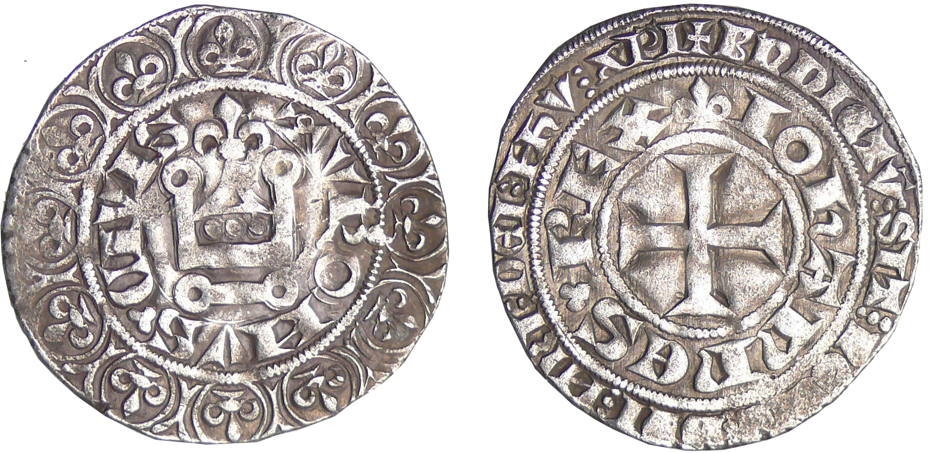 Jean II le Bon (1350-1364) - Blanc au châtel fleurdelisé - 1er émission 16 janvier 1356 Jean II le Bon (1350-1364) - Blanc au châtel fleurdelisé - 1er émission 16 janvier 1356